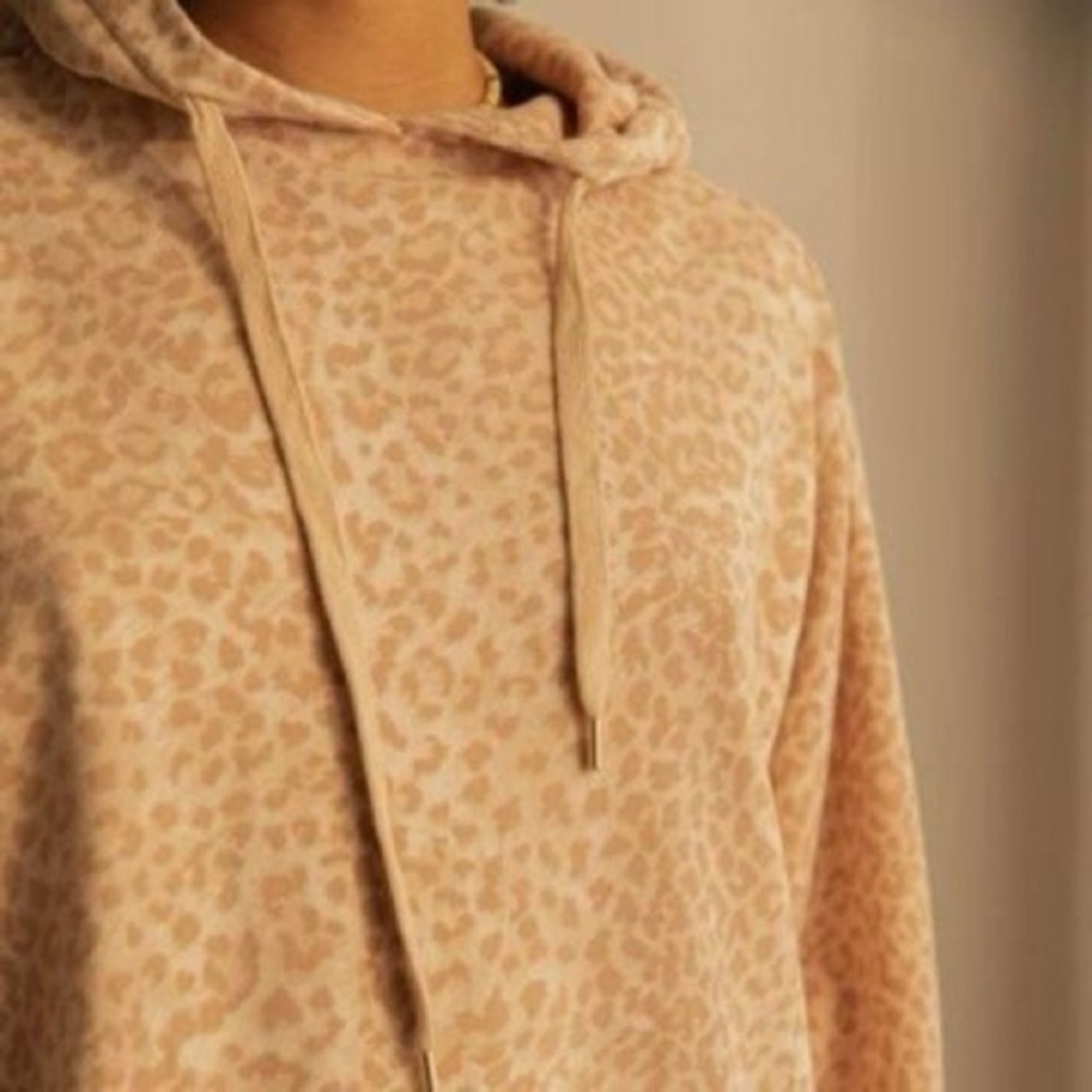 Y2K RAGDOLL Los Angeles Leopard Print Cozy Hooded Sweatshirt Pullover Women's XS - Picture 3 of 7